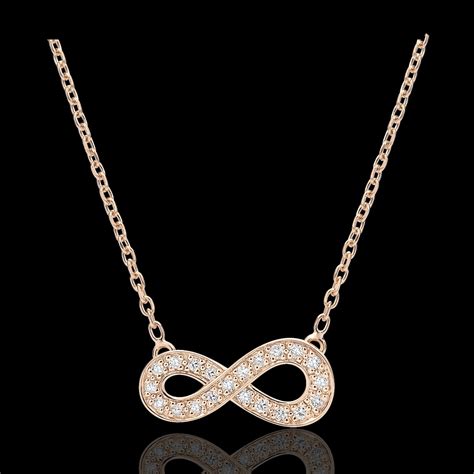 Infinity Necklace Rose Gold And Diamonds 18 Carat Edenly Jewellery