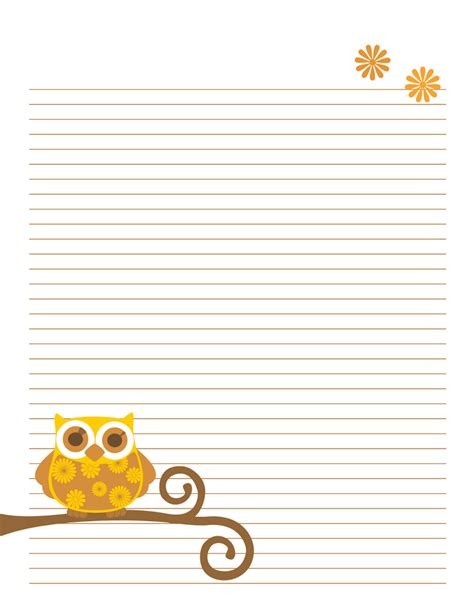 A4 A5 Or A6 Blank Lined Writing Paper Letter Sn01 Personalised Owl