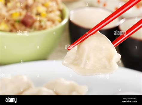 Macro Asian Dumpling Stock Photo Alamy