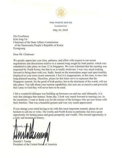 trump s letter to kim canceling north korea summit meeting annotated the new york times