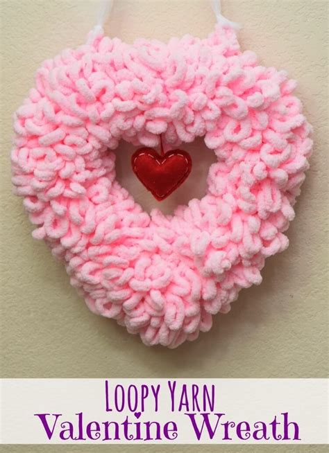 How To Make A Loopy Yarn Valentine Heart Wreath Valentine Wreath Diy