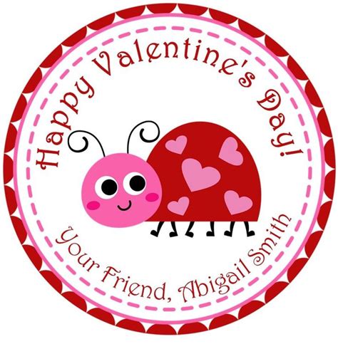 Ladybug Valentines Day Stickers 4 Inch Quantity 4 In 2022