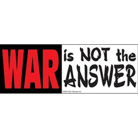War Is Not The Answer Vinyl Sticker At Sticker Shoppe