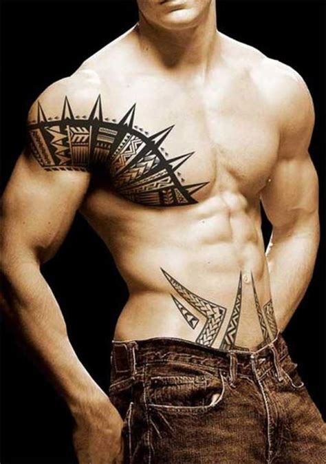 Chest And Shoulder Tribal Tattoo Tattoos Book Tattoos Designs