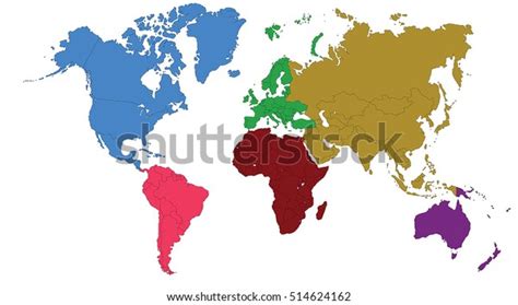 World Map Europe Asia North America Stock Vector Royalty Free 514624162