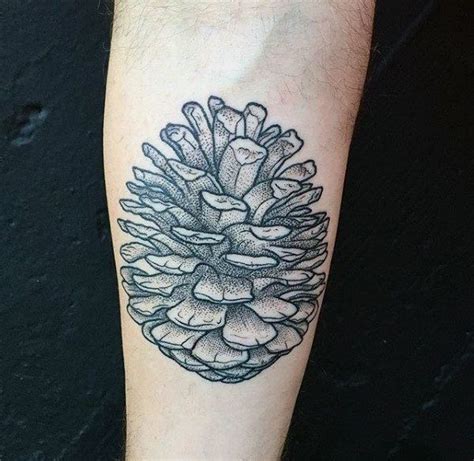 60 Pine Cone Tattoo Designs For Men Evergreen Ink Ideas Pointillism