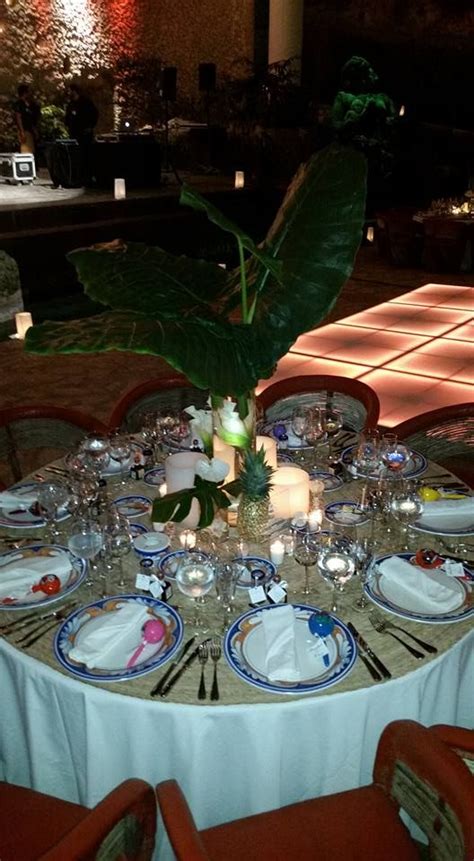 Round Table Shot With Menu Xcaret Westchester Wedding Playa Del