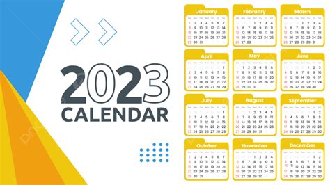 2023 Calendar Template Design With Abstract Motive Calendar 2023