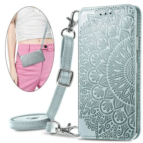 Dteck Crossbody Wallet For Samsung Galaxy S22 Ultra Phone Case With