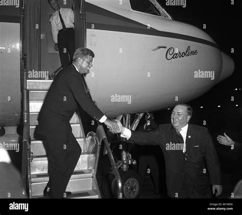 Senator John F Kennedy Leaving Chicago Ohare Airfield Says Goodbye