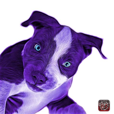 Purple Pitbull Dog Art 7435 Wb Painting By James Ahn Pixels