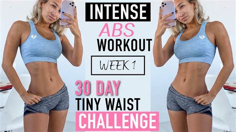 Intense Abs Workout WEEK Day Tiny Waist Challenge YouTube
