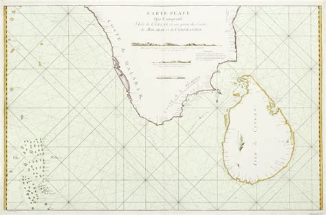 Asia Ceylon Carte Plate Qui Comprend Lisle De Ceylan Et Une Partie