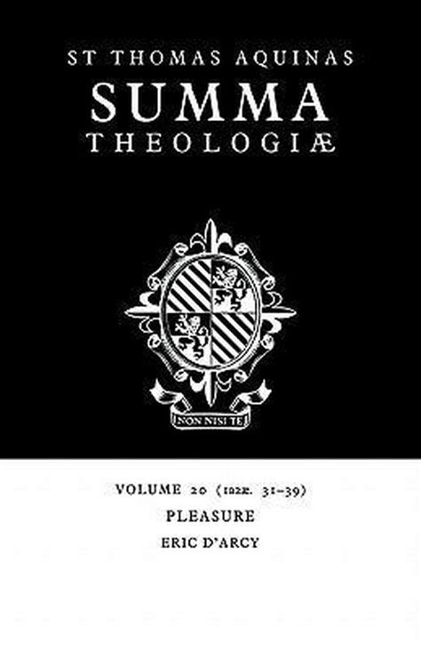 Summa Theologiae Volume 20 Pleasure Thomas Aquinas 9780521029285 Boeken