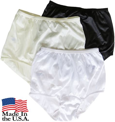 Carole Brand Women S Classic Nylon Panties Full Cut Briefs White Size Ebay