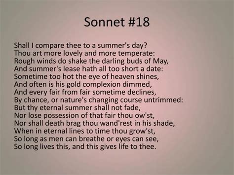 Ppt Sonnet 18 Powerpoint Presentation Free Download Id879148