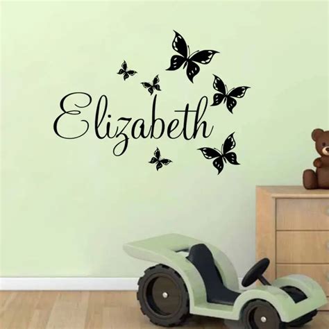 Butterfly Personalised Name Wall Stickers Baby Nursery Wall Decal