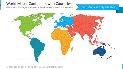 Powerpoint Template World Maps Continents Countries Population
