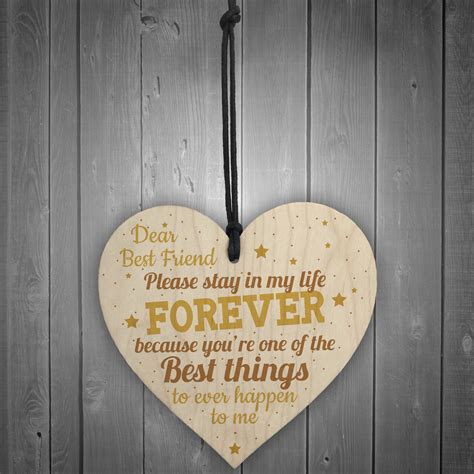 Best Friend Gift Friendship Sign Wooden Hanging Plaque Chic Sign Thank