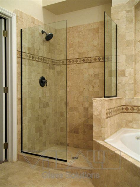 fixed panel frameless shower doors vitralum glass solutions