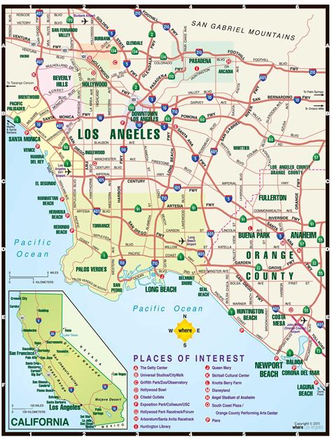 Free Printable Map Of Los Angeles Printable Online