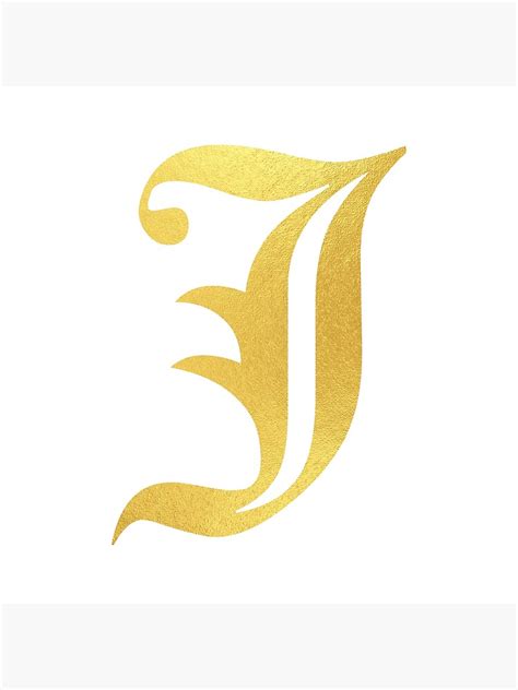 J Faux Gold Old English Letter J Poster For Sale By Typeglyphs