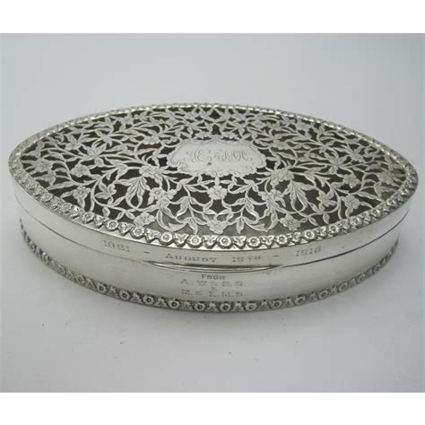 Chester Silver Oval Jewellery Or Potpourri Box Retailed By Aspery
