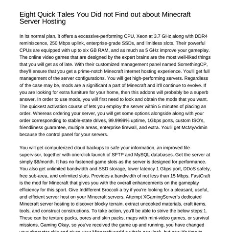Ten Brief Tales You Didnt Know about Minecraft Server Hostingllvrp.pdf