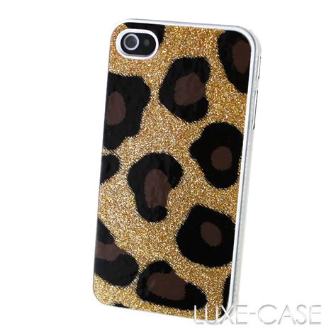 Leopard Animal Print Cheetah Glitter Sparkly Bling Gold Iphone 4 4s