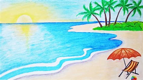 Cool Easy Simple Beach Drawing For Kids Sarah Sidney Blogs