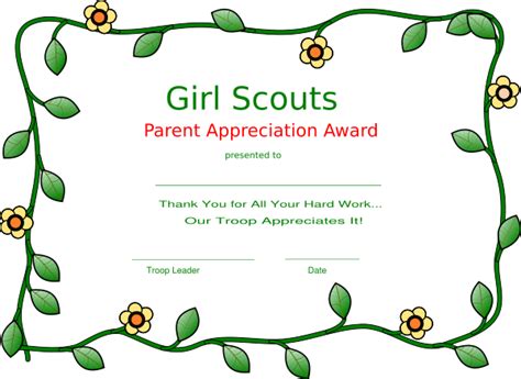 Parent Appreciation Certificate Clip Art At Vector Clip Art
