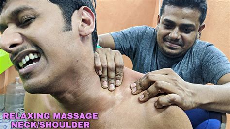 Relaxing Head And Upper Body Soft Massage With Neck Cracking Tingles