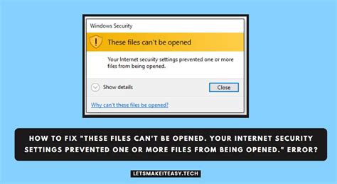 How To Fix These Files Cant Be Openedyour Internet Security Settings