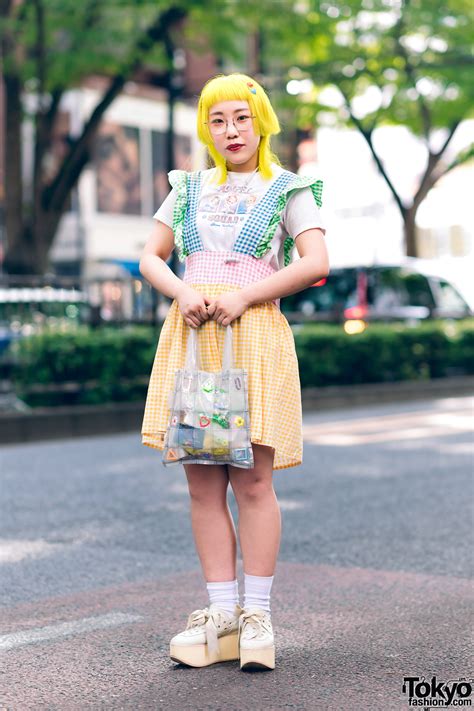 Colorful Harajuku Style W Yellow Hair Angel Squad T Shirt Handmade