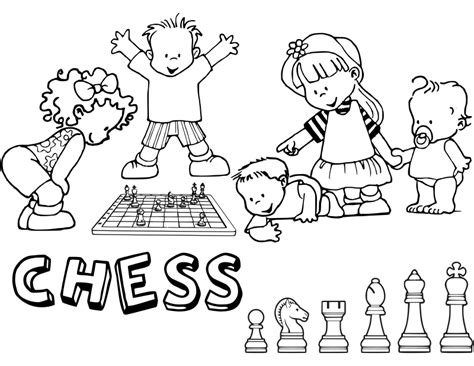 Chess Coloring Book Dibujo Ajedrez Para Colorear 16 Openclipart