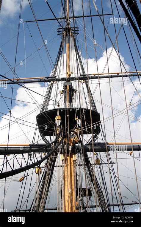 Rigging On Hms Victory At The Portsmouth Historic Dockyard Around The