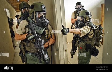 Fbi Swat Special Weapons And Tactics Team Practices An Interior