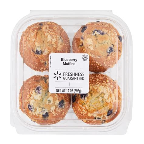 Freshness Guaranteed Blueberry Muffins 14 Oz 4 Count Walmart Com