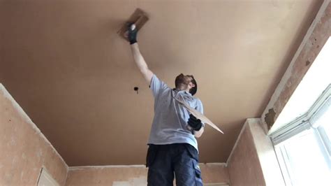 Plastering A Ceiling Youtube
