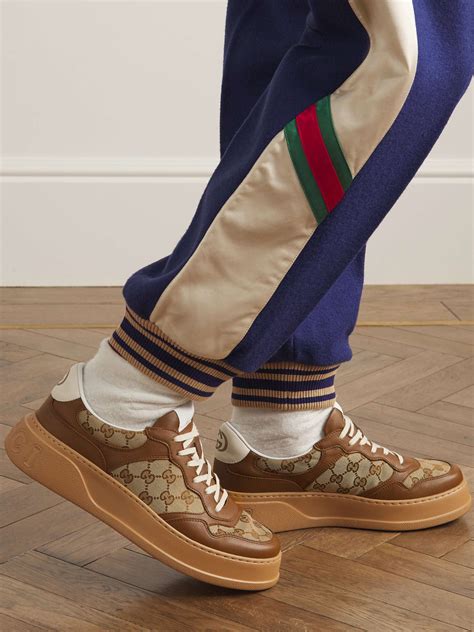 Brown Jive Monogrammed Canvas And Leather Sneakers Gucci Mr Porter