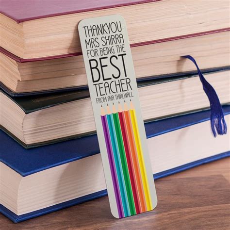 personalised best teacher pencil bookmark the t experience