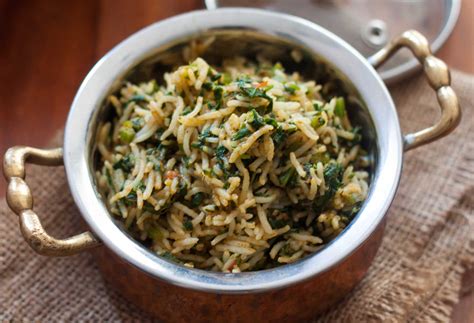 Spinach Rice Recipe Palak Pulao By Archanas Kitchen