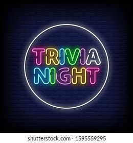 Trivia Night Neon Signs Style Text Stock Vector Royalty Free