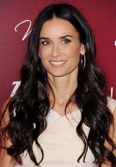 Demi moore | long center parted hairstyle for a square face and a long neck. The Hottest Long Hairstyles to Try Now | Long hair styles ...