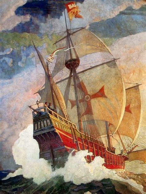 Columbus Ship By Nc Wyeth Jamie Wyeth Andrew Wyeth Columbus