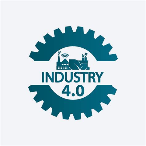 Industry 40 Iconlogo Factorytechnology Conceptvector Illustration