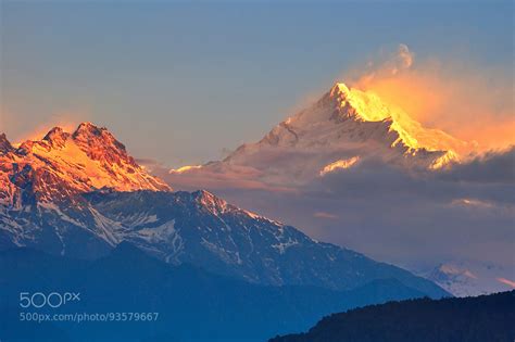 New On 500px Kanchendzonga Range Of The Himalayas At First Light Of