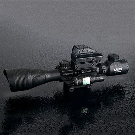 Uuq C4 12x50 Rifle Scope Dual Illuminated Reticle Wgreen Laser Sight