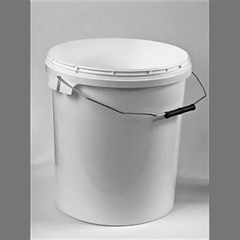 We do not have an estimated date this item will be back in stock. 20 Litre White Plastic Bucket with Lid and Handle - Dentons