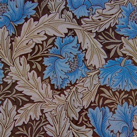 Vintage William Morris Design Decoupage Paper In Floral Blue And Brown